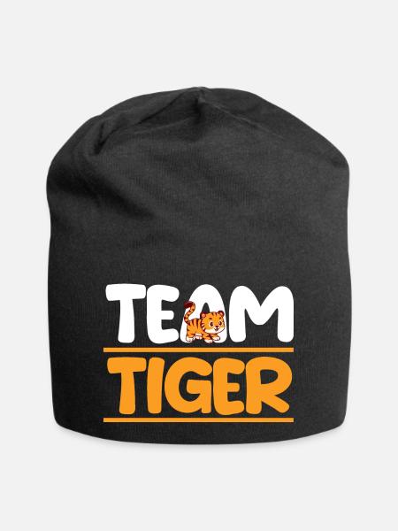 Tiger Motiv - Jersey-Beanie - Schwarz
