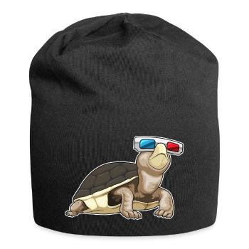 Turtle Glasses - Jersey Beanie - black - Front