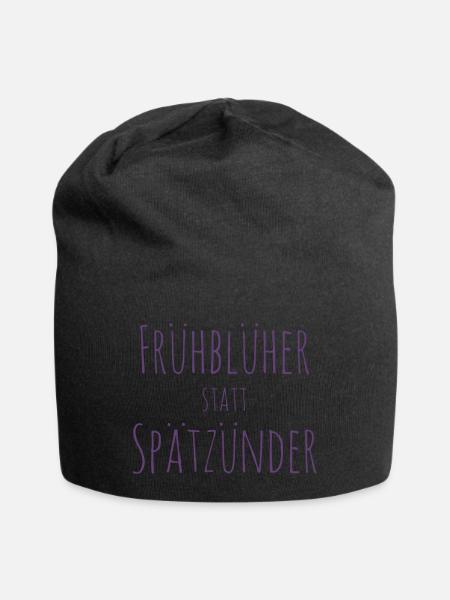 Frühblüher statt Spätzünder - Jersey-Beanie - Schwarz