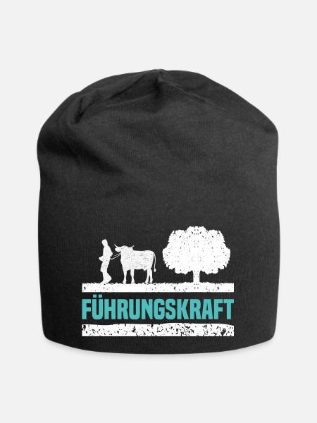 Führungskraft Kuh Bauer Landwirt Geschenk - Jersey-Beanie - Schwarz