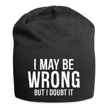 Ich kann mich irren, aber ich bezweifle, dass es ein lustiges Hemd ist - Jersey-Beanie - Schwarz - Vorne