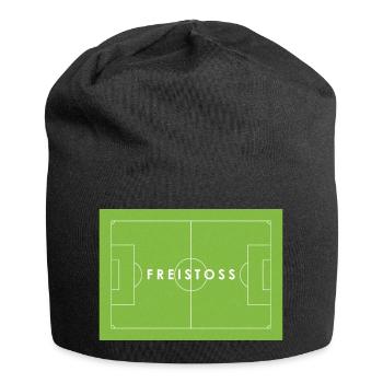 FREISTOSS - Fußball Statement - Jersey-Beanie - Schwarz - Vorne