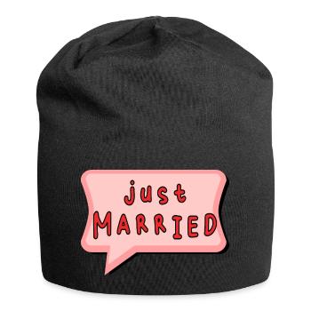 ICH HABE GERADE GEHEIRATET. Junggesellinnenabschied. VALENTINSTAG. PAAR - Jersey-Beanie - Schwarz - Vorne