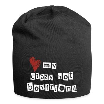 J’adore mon petit ami fou et sexy - Bonnet en jersey - noir - Devant