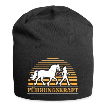 Führungskraft Pferd Geschenkidee Reiten Lustig - Jersey-Beanie - Schwarz - Vorne