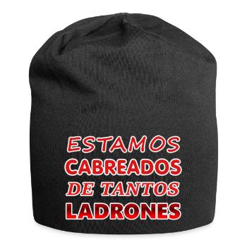 Wir sind bei so vielen Dieben 3 - Jersey-Beanie - Schwarz - Vorne