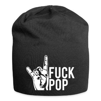Fuck Pop Charts Musique Heavy Metal Cornes Geste de la main - Bonnet en jersey - noir - Devant