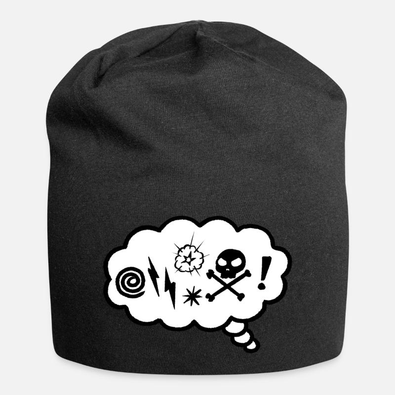 Angry Thought Bubble - Jersey Beanie - black