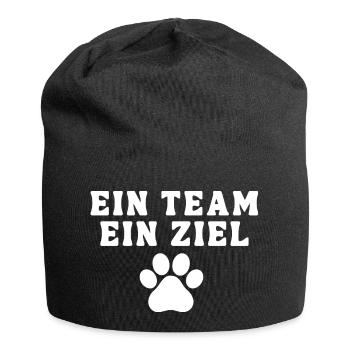 Ein Team ein Ziel Hundesport Hundeliebhaber Hund - Jersey-Beanie - Schwarz - Vorne