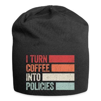 Coffee meets insurance – with humor - Jersey Beanie - black - Front