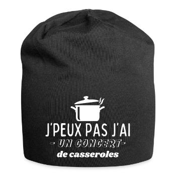 Ich kann nicht, ich habe ein Konzert von Töpfen und Pfannen - Jersey-Beanie - Schwarz - Vorne
