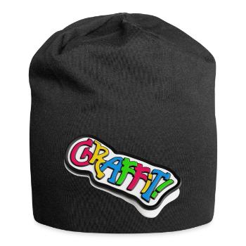 Graffiti lettering 3d effect - Jersey Beanie - black - Front
