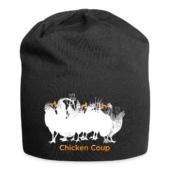 Chicken Coup - Poulets blancs sur gris - Bonnet en jersey - noir - Devant