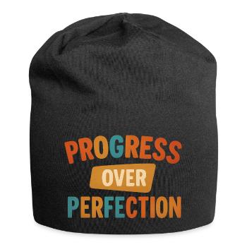 Le progrès plutôt que la perfection - Bonnet en jersey - noir - Devant