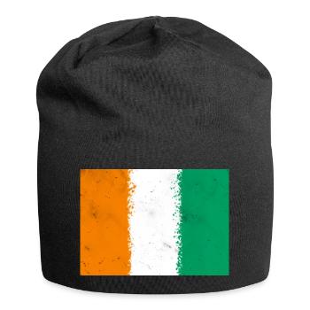 Flagge von Côte d'Ivoire - Jersey-Beanie - Schwarz - Vorne