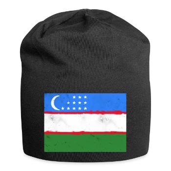Flag of Uzbekistan - Jersey Beanie - black - Front