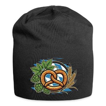 Tente à bière Bretzel Hearty Bavaria - Bonnet en jersey - noir - Devant