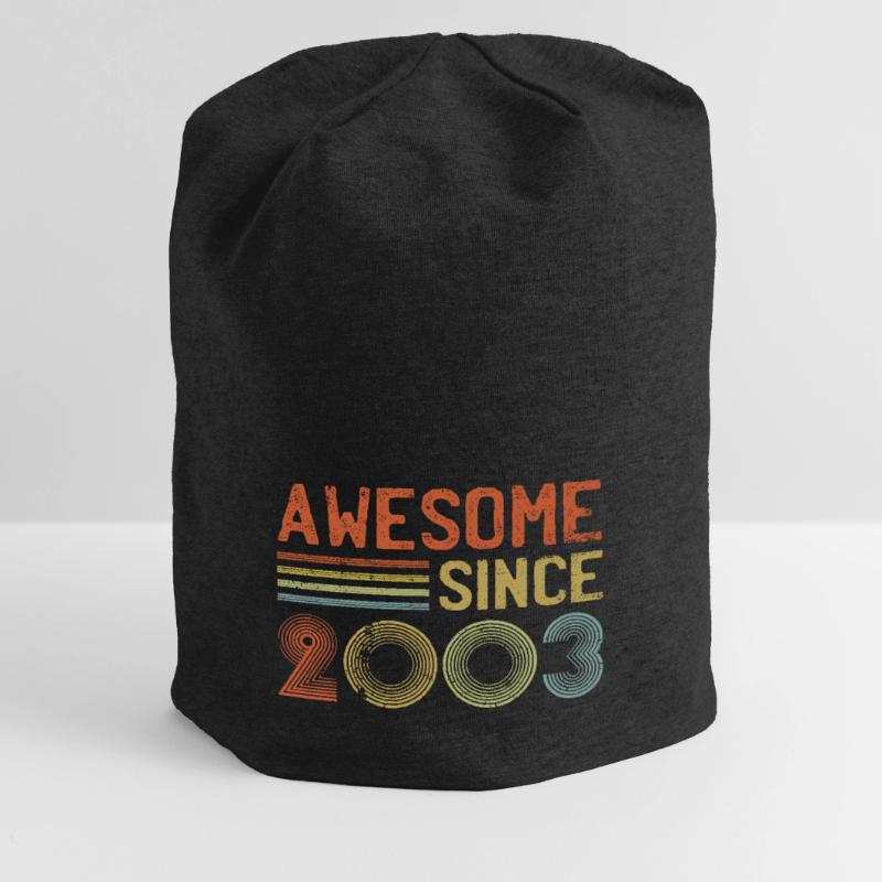 Retro 2003 Celebration Graph Text Jersey Beanie