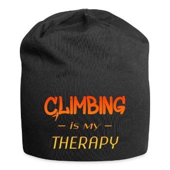 Klettern ist meine Therapie - Jersey-Beanie - Schwarz - Vorne