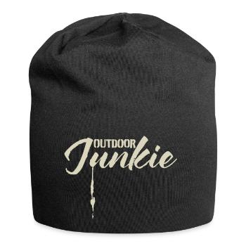 Adventurous Outdoor Junkie Lettering - Jersey Beanie - black - Front
