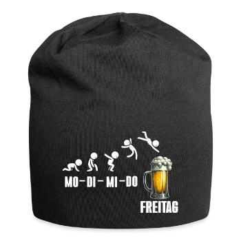 Freitag Wochenende Bierliebhaber Biertrinker - Jersey-Beanie - Schwarz - Vorne