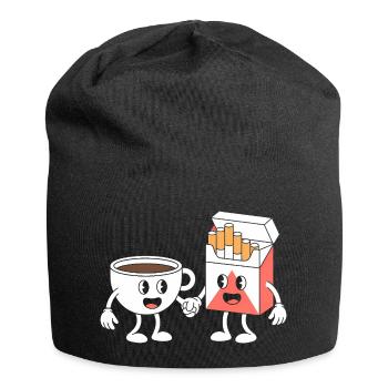 Café et cigarettes - T-shirt humoristique - Bonnet en jersey - noir - Devant
