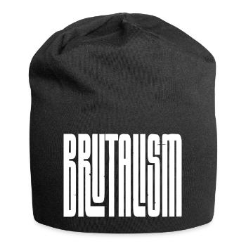 Brutalism Concrete Typography - Jersey Beanie - black - Front
