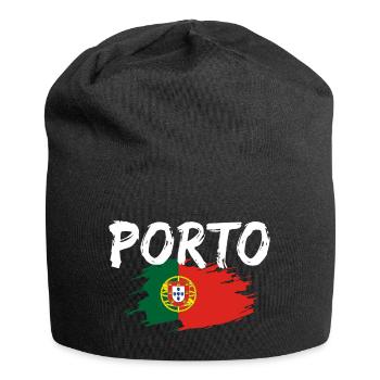 Porto Portugal Flag - Jersey Beanie - black - Front