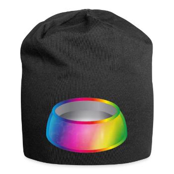 Rainbow Food Bowl Motif for Pets - Jersey Beanie - black - Front