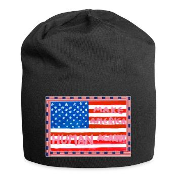 MAKE_AMERICA_HUMAN_AGAIN _A5 - Bonnet en jersey - noir - Devant