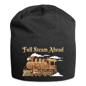 Full Steam Ahead Engine Locomotive - Jersey Beanie - black - Front