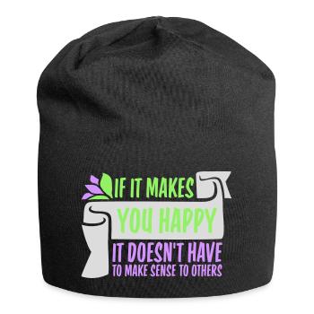 Si ça te rend heureux, sens les autres, Spruch Glück Frei - Bonnet en jersey - noir - Devant