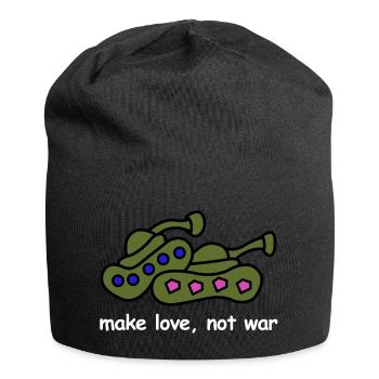 Faire l’amour, pas la guerre | Paix, Cartoon - Bonnet en jersey - noir - Devant