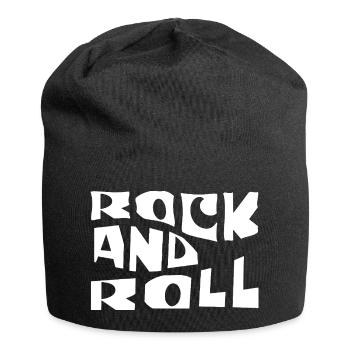 Rock'n'Roll Retro-Typografie - Jersey-Beanie - Schwarz - Vorne