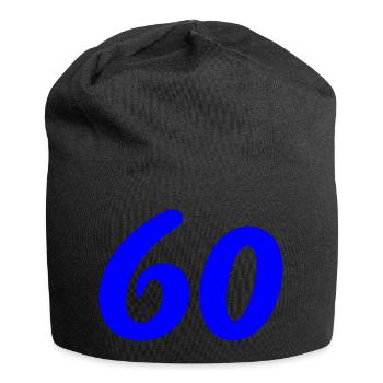 60. 60 ANS. 60e ANNIVERSAIRE. ANNIVERSAIRE 60 ANS. - Bonnet en jersey - noir - Devant