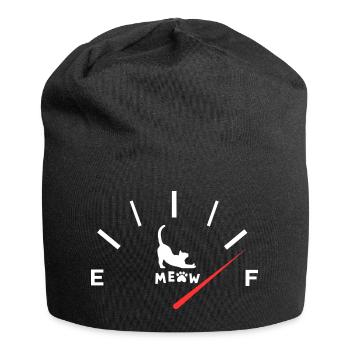 Funny active Cat coffee Fuel Meow Kitten Mom Humor - Jersey Beanie - black - Front
