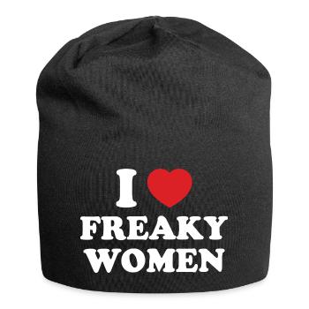 J’aime les femmes louches - Bonnet en jersey - noir - Devant