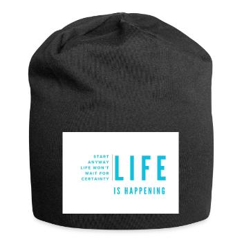 La vie se passe - Bonnet en jersey - noir - Devant