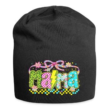 Mama Retro Flashy | Style Néon Fête des Mères - Bonnet en jersey - noir - Devant