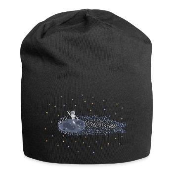 Roboter auf Meteoroid - Jersey-Beanie - Schwarz - Vorne