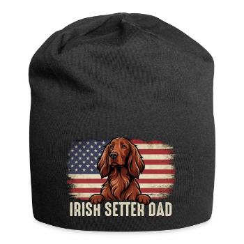 Irish Setter Dad - Red Setter Dog Owner Bird Dog - Jersey Beanie - black - Front