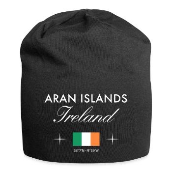 Aran Islands Ireland Coordinates Travel Souvenir - Jersey Beanie - black - Front
