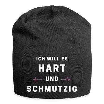 Hart und Schmutzig Typografie - Jersey-Beanie - Schwarz - Vorne
