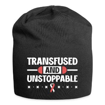 Aplastische Anämie Power - Transfundiert & Stark - Jersey-Beanie - Schwarz - Vorne