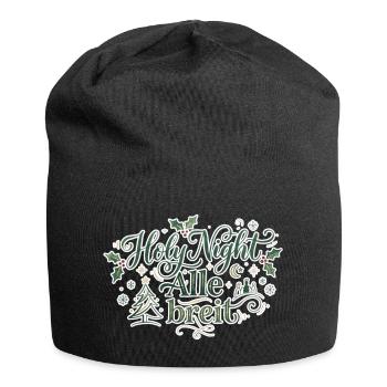 Holy Night Alle breit – Lustiges Weihnachts-Design - Jersey-Beanie - Schwarz - Vorne