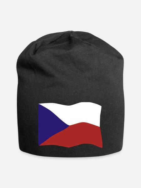 Flagge Tschechei - Jersey-Beanie - Schwarz