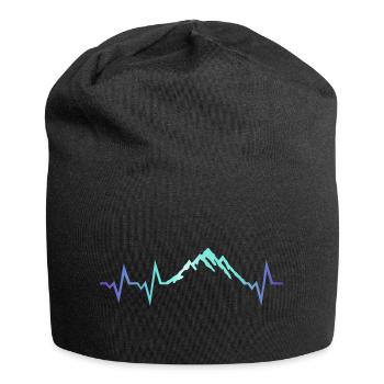 Berg Gletscher EKG Herzschlag - Jersey-Beanie - Schwarz - Vorne