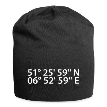 Mülheim an der Ruhr Koordinaten - Jersey-Beanie - Schwarz - Vorne