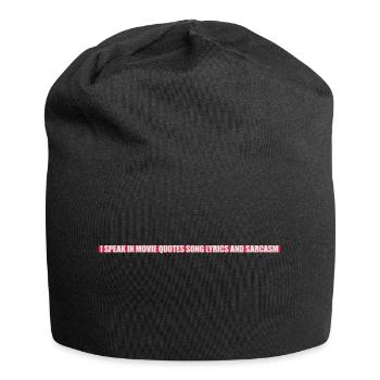 speak lyrics and sarcasm - Jersey Beanie - black - Front