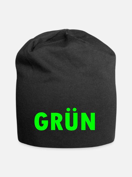 Grün - Jersey-Beanie - Schwarz